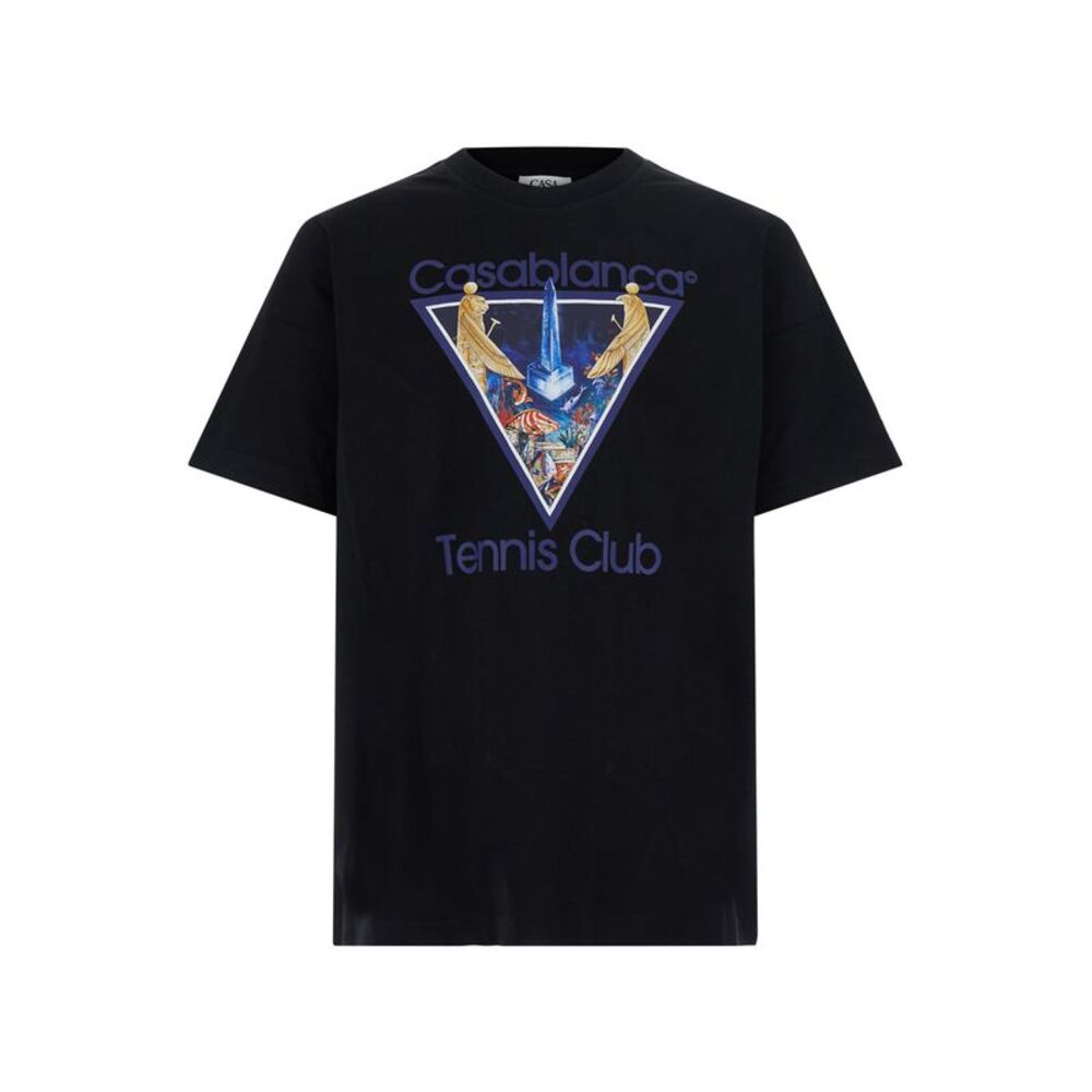 Casablanca Men Casablanca Black Cotton Printed T-Shirt For Men